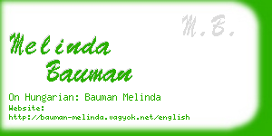 melinda bauman business card